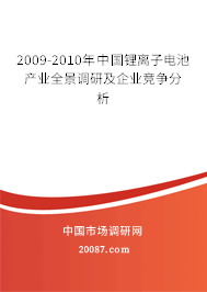 2009-2010年中国锂离子电池产业全景调研及企业竞争分析