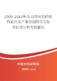 2009-2013年含动物化石的板页岩开采产业规划研究与投资价值分析专题报告