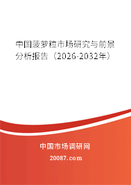 中国菠萝粒市场研究与前景分析报告（2026-2032年）
