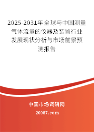 2025-2031年全球与中国测量气体流量的仪器及装置行业发展现状分析与市场前景预测报告