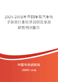 2025-2031年中国车载汽车电子装置行业现状调研及发展趋势预测报告