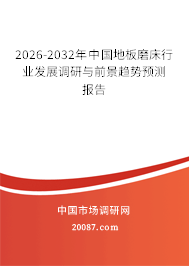 2026-2032年中国地板磨床行业发展调研与前景趋势预测报告