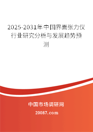 2025-2031年中国界面张力仪行业研究分析与发展趋势预测