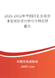 2026-2032年中国开孔金属泡沫发展现状分析与市场前景报告