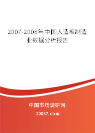 2007-2008年中国人造板制造业数据分析报告