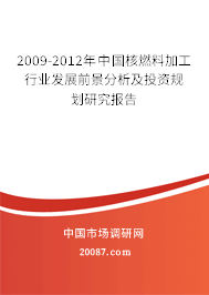 2009-2012年中国核燃料加工行业发展前景分析及投资规划研究报告 2009-2012年中国核燃料加工行业发展前景分析及投资规划研究报告