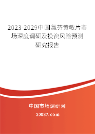 2023-2029中国氯芬黄敏片市场深度调研及投资风险预测研究报告 2023-2029中国氯芬黄敏片市场深度调研及投资风险预测研究报告