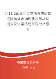 2011-2015年鼠抗病毒抗原单克隆抗体市场现状趋势战略调查及供需格局研究分析报告