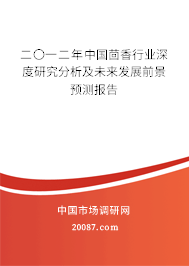 二〇一二年中国茴香行业深度研究分析及未来发展前景预测报告 二〇一二年中国茴香行业深度研究分析及未来发展前景预测报告