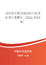 滚轮片市场深度调研与投资价值行业报告（2012-2016年）