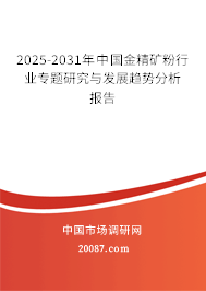 2025-2031年中国金精矿粉行业专题研究与发展趋势分析报告 2025-2031年中国金精矿粉行业专题研究与发展趋势分析报告