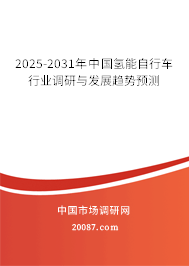 2025-2031年中国氢能自行车行业调研与发展趋势预测 2025-2031年中国氢能自行车行业调研与发展趋势预测