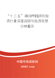 “十二五”期间中国风险投资行业深度调研与投资前景分析报告
