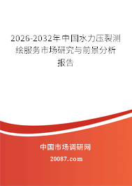 2026-2032年中国水力压裂测绘服务市场研究与前景分析报告 2026-2032年中国水力压裂测绘服务市场研究与前景分析报告