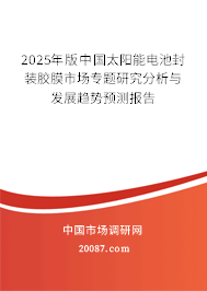 2025年版中国太阳能电池封装胶膜市场专题研究分析与发展趋势预测报告