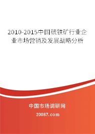 2010-2015中国硫铁矿行业企业市场营销及发展战略分析