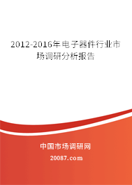 2012-2016年电子器件行业市场调研分析报告 2012-2016年电子器件行业市场调研分析报告