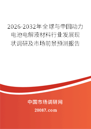 2026-2032年全球与中国动力电池电解液材料行业发展现状调研及市场前景预测报告
