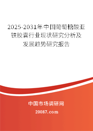 2025-2031年中国葡萄糖酸亚铁胶囊行业现状研究分析及发展趋势研究报告