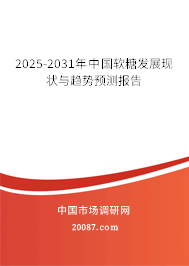 2025-2031年中国软糖发展现状与趋势预测报告 2025-2031年中国软糖发展现状与趋势预测报告