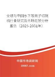 全球与中国水下等离子切割机行业研究及市场前景分析报告（2025-2031年）