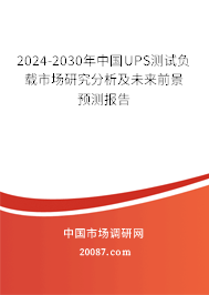 2024-2030年中国UPS测试负载市场研究分析及未来前景预测报告