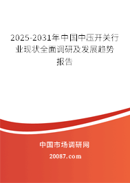 2025-2031年中国中压开关行业现状全面调研及发展趋势报告