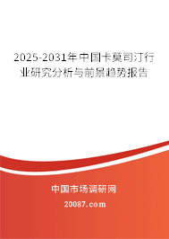 2025-2031年中国卡莫司汀行业研究分析与前景趋势报告 2025-2031年中国卡莫司汀行业研究分析与前景趋势报告