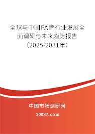 全球与中国PA管行业发展全面调研与未来趋势报告(2025-2031年) 全球与中国PA管行业发展全面调研与未来趋势报告(2025-2031年)