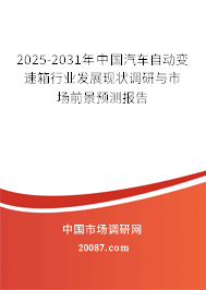 2025-2031年中国汽车自动变速箱行业发展现状调研与市场前景预测报告