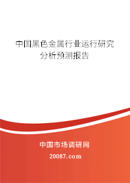 中国黑色金属行业运行研究分析预测报告
