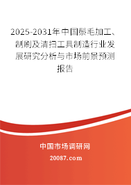 2025-2031年中国鬃毛加工、制刷及清扫工具制造行业发展研究分析与市场前景预测报告