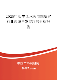 2025年版中国水火电站增容行业调研与发展趋势分析报告 2025年版中国水火电站增容行业调研与发展趋势分析报告