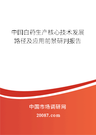 中国白药生产核心技术发展路径及应用前景研判报告