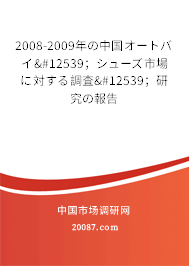 2008-2009年の中国オートバイ・；シューズ市場に対する調査・；研究の報告