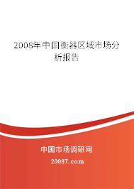 2008年中国衡器区域市场分析报告