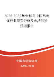 2026-2032年全球与中国热电偶行业研究分析及市场前景预测报告
