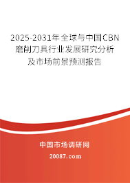 2025-2031年全球与中国CBN磨削刀具行业发展研究分析及市场前景预测报告