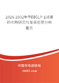 2026-2032年中国GLP-1减重药市场研究与发展前景分析报告 2026-2032年中国GLP-1减重药市场研究与发展前景分析报告