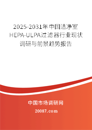 2025-2031年中国洁净室HEPA-ULPA过滤器行业现状调研与前景趋势报告