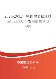 2025-2031年中国葡萄糖注射液行业现状与发展前景预测报告