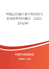 中国凸轮轴行业市场调研与发展趋势预测报告(2025-2031年) 中国凸轮轴行业市场调研与发展趋势预测报告(2025-2031年)
