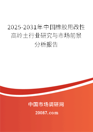 2025-2031年中国橡胶用改性高岭土行业研究与市场前景分析报告