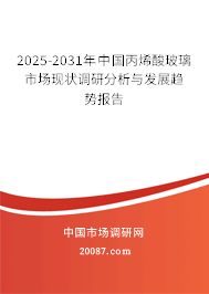 2025-2031年中国丙烯酸玻璃市场现状调研分析与发展趋势报告