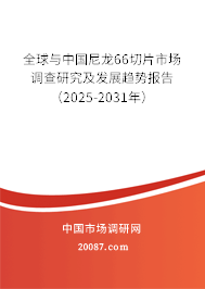 全球与中国尼龙66切片市场调查研究及发展趋势报告(2025-2031年) 全球与中国尼龙66切片市场调查研究及发展趋势报告(2025-2031年)