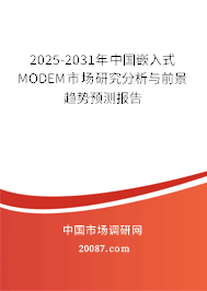 2025-2031年中国嵌入式MODEM市场研究分析与前景趋势预测报告