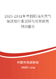 2025-2031年中国石油天然气输送管行业调研与前景趋势预测报告 2025-2031年中国石油天然气输送管行业调研与前景趋势预测报告