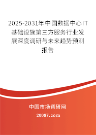 2025-2031年中国数据中心IT基础设施第三方服务行业发展深度调研与未来趋势预测报告 2025-2031年中国数据中心IT基础设施第三方服务行业发展深度调研与未来趋势预测报告