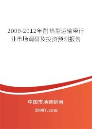 2009-2012年耐热型运输带行业市场调研及投资预测报告