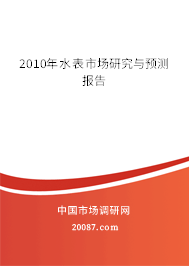 2010年水表市场研究与预测报告 2010年水表市场研究与预测报告